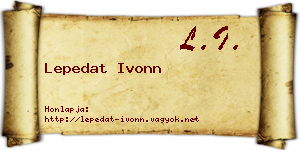 Lepedat Ivonn névjegykártya